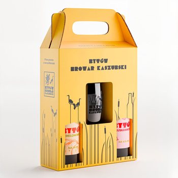 ZEST. PREZENTOWY 2 Piwa Bytów smakowe + szklanka (melonowe, truskawkowe)